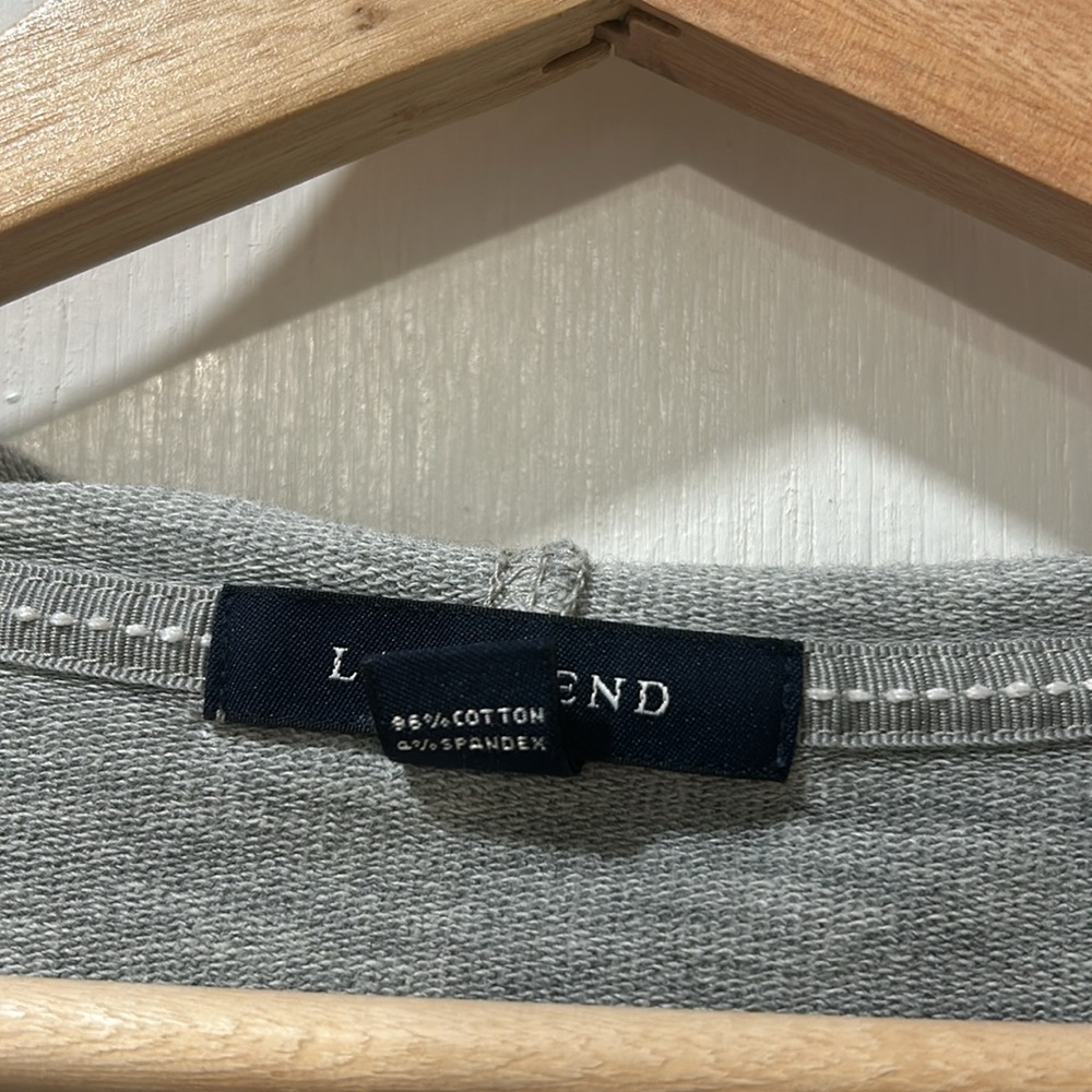 LAND END WOMENS PULLOVER HODDIE GRAY LONG SLEEVE SZ MD - Picture 6 of 7